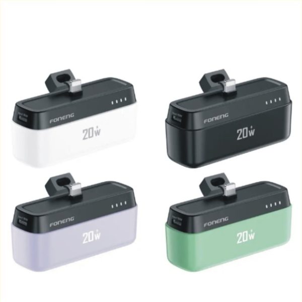 FONENG-P69 5000mAh Mini Power Bank (20W) With Connector-No Cable Needed