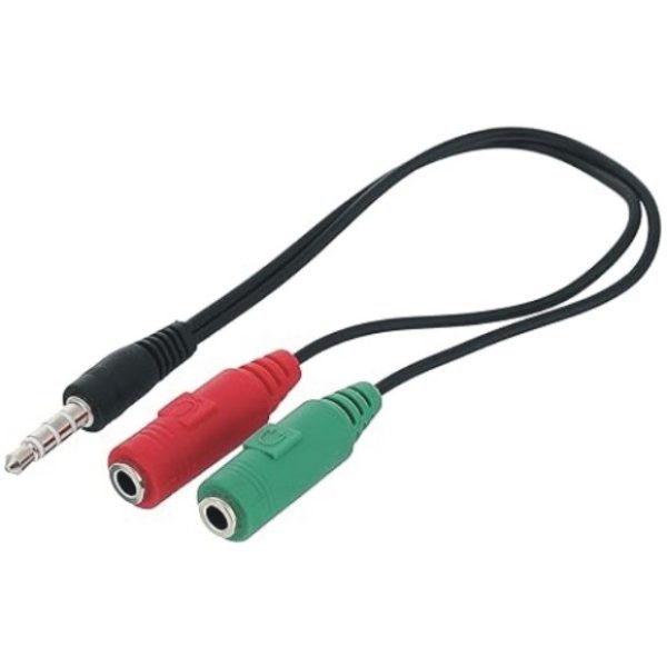 Microphone Mic And Earphone Female Extension Audio Splitter