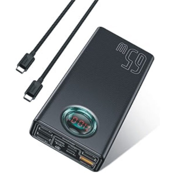 Baseus Power Bank, 65 W, USB-C 26800 MAh, External Battery PD QC4.0 Fast Charging