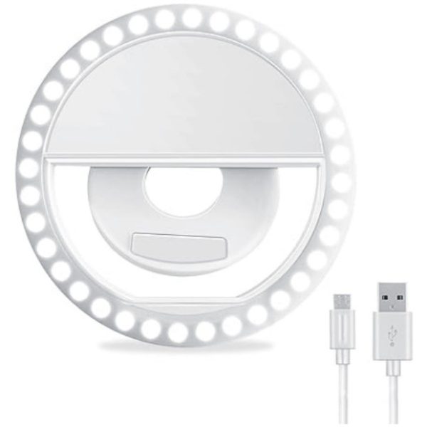 Girl's 36 LED Rechargeable Clip-On Selfie Ring Light For IPhone