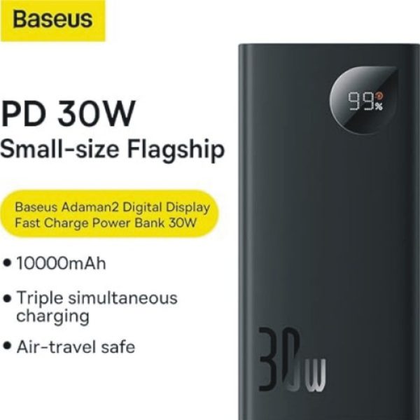Baseus Adaman2 Digital Display Fast Charge Power Bank 10000mAh 30W Black