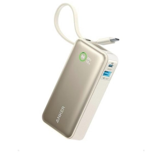 Anker Nano Power Bank, 10K Portable Charger With Built-In USB-C Cable